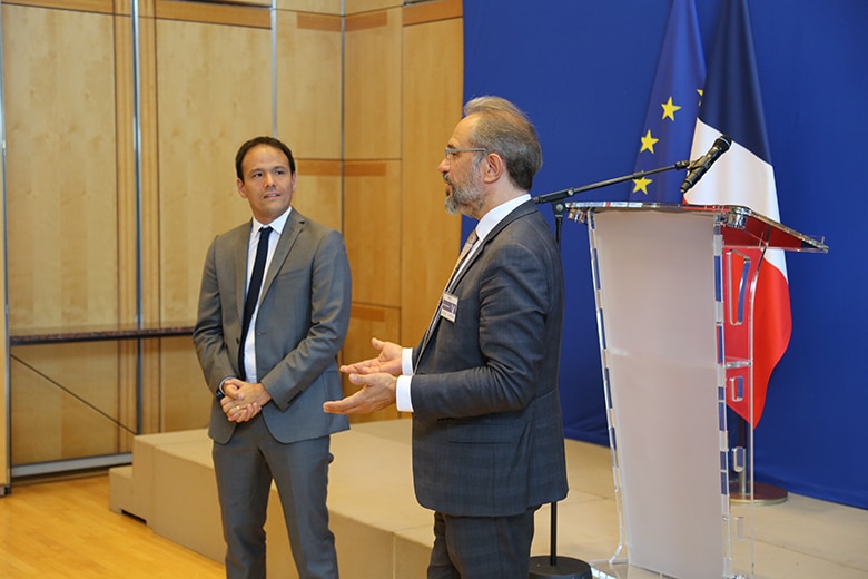 Cédric O et Joël Courtois, le directeur général de l'EPITA